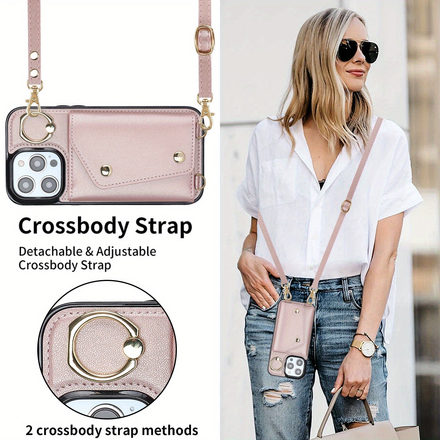 Cette pochette  bandoulire pour femme est conue pour les modles for iphone 16 15 14 13 12 11 Pro Max X XR XS Max SE 2022 7 et 8 Plus Elle comprend une fente pour carte de crdit une sangle et un portefeuille en similicuir quip dune lani